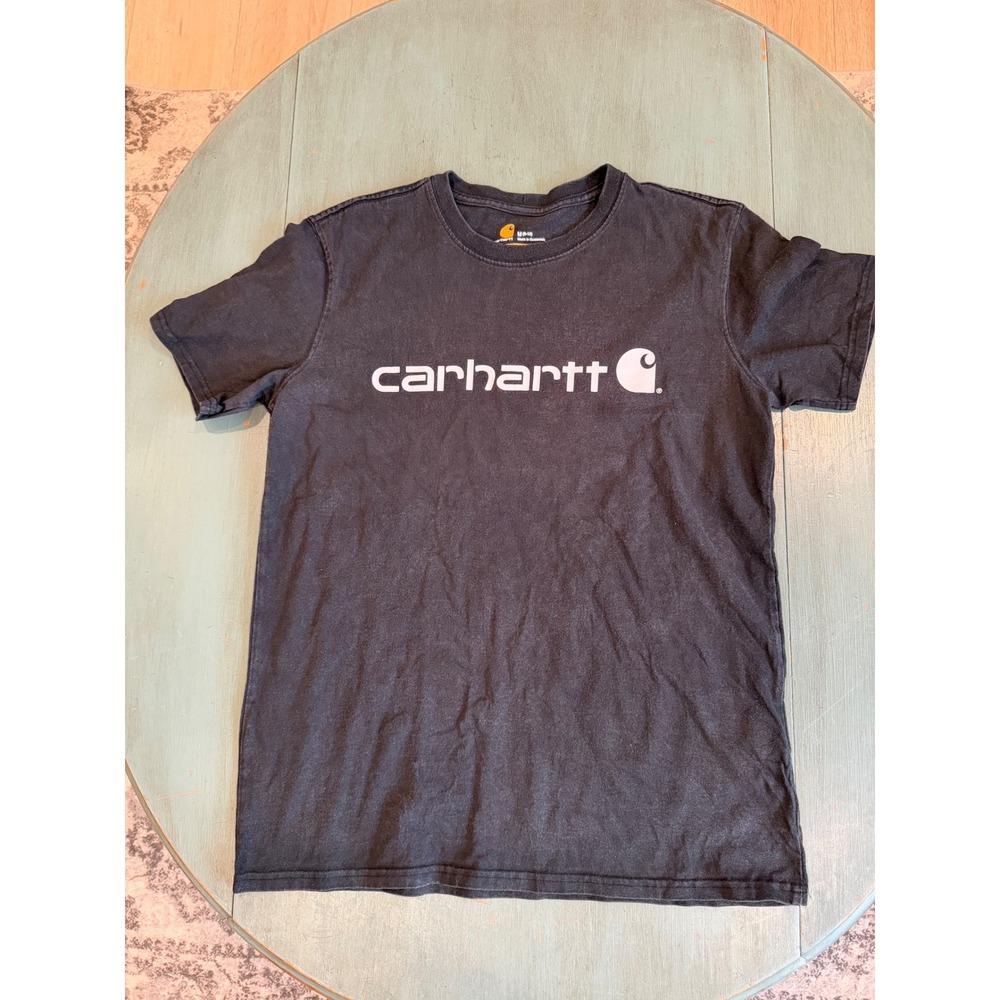 Carhartt Boys Black Logo Graphic T-Shirt Short Sleeve Original Fit Size M 8-10